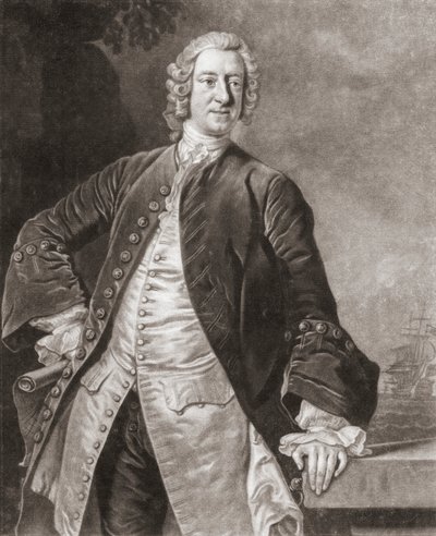 Amiraali Edward Boscawen. Muotokuva. tekijältä Allan (after) Ramsay