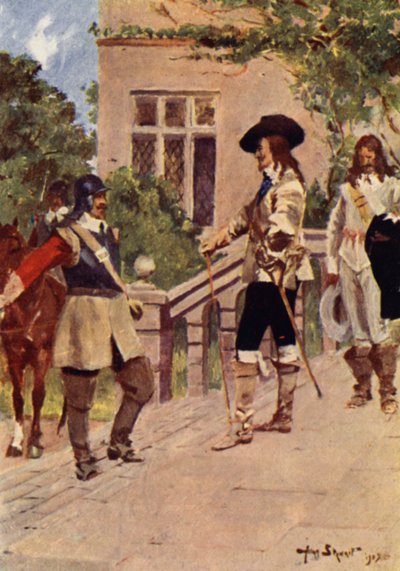 King Charles i Cornet Joyce (litografia en color) finlandès tekijältä Allan (after) Stewart