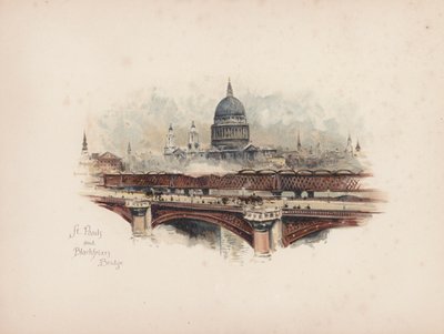 Tuttu Lontoo: St Pauls ja Blackfriarsin silta (värilitro). tekijältä Allan F. Barraud