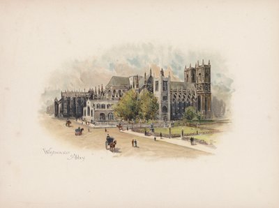 Tuttu Lontoo: Westminster Abbey (värilitra). tekijältä Allan F. Barraud