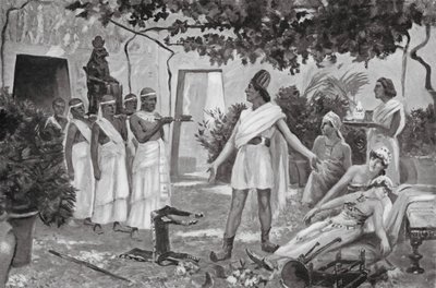 Paholaisen riivaaman heettiläisen prinsessan parantaminen (litografia) tekijältä Allan Stewart