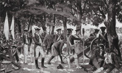 Plasseyn taistelu, 23. kesäkuuta 1757 (litografia) tekijältä Allan Stewart