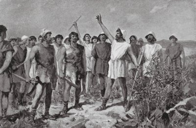 Heloottien kapina Spartassa, eKr. 464 (litografia) tekijältä Allan Stewart