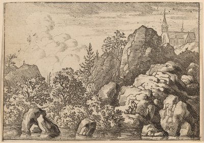Kirkko kukkulalla, luultavasti n. 16451656. tekijältä Allart van Everdingen