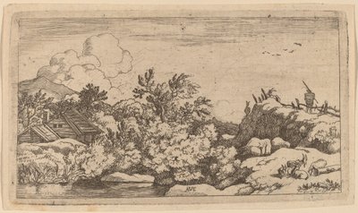 Vuohilauma kukkulalla, luultavasti n. 16451656. tekijältä Allart van Everdingen