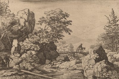 Ratsumies sillalla, luultavasti n. 16451656. tekijältä Allart van Everdingen