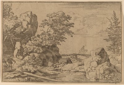 Ratsumies sillalla, luultavasti n. 16451656. tekijältä Allart van Everdingen