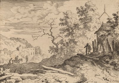 Kota aidan jäännöksillä, luultavasti n. 16451656. tekijältä Allart van Everdingen