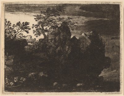 Suuri kivi joella, luultavasti n. 16451656. tekijältä Allart van Everdingen