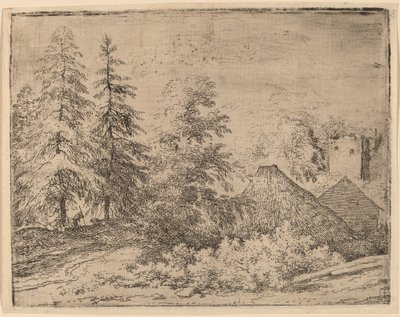 Mies kahden kuusen välissä, luultavasti n. 16451656. tekijältä Allart van Everdingen