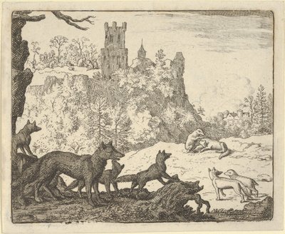 Renard lähtee mäyrän kanssa, 1650-75. tekijältä Allart van Everdingen
