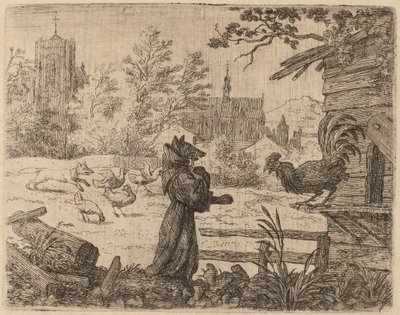 Reynard naamioitunut munkina, luultavasti n. 16451656. tekijältä Allart van Everdingen
