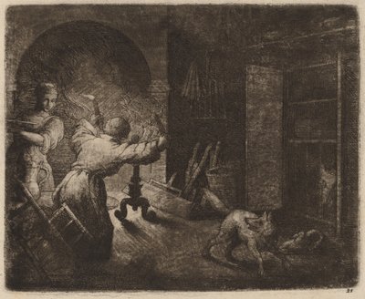 Reynard varastaa kaponin pastorilta, luultavasti n. 16451656. tekijältä Allart van Everdingen