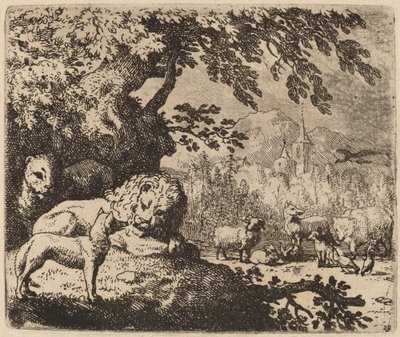 Reynard neuvostossa leijonan ja leijonan kanssa, luultavasti n. 16451656. tekijältä Allart van Everdingen