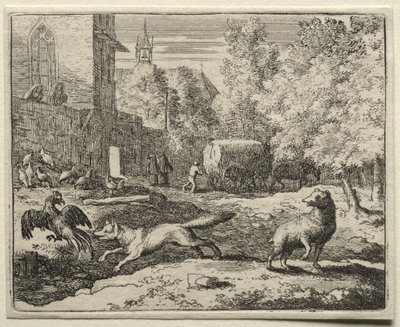 Reynard the Fox: Reynard Chasing Hens. tekijältä Allart van Everdingen