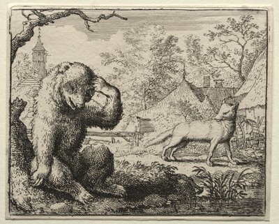 Reynard the Fox: Reynard Chides the Injured Bear. tekijältä Allart van Everdingen