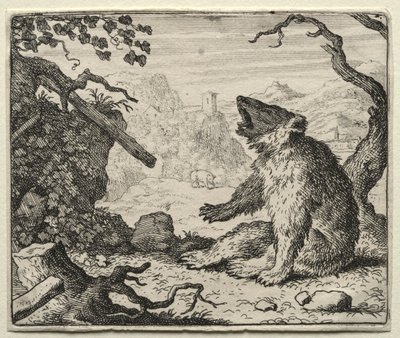 Reynard the Fox: The Bear kutsuu Reynardin oikeuteen. tekijältä Allart van Everdingen