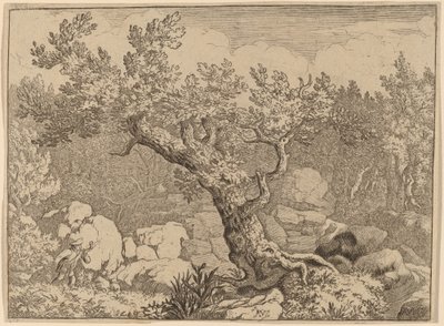 Urheilija lähellä suurta puuta, luultavasti n. 16451656. tekijältä Allart van Everdingen