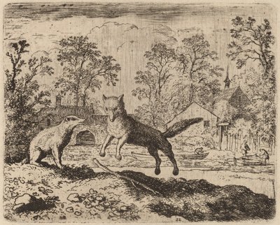 Mäyrä määräsi katumuksen Reynardille, luultavasti n. 16451656. tekijältä Allart van Everdingen