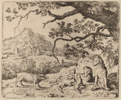 The Badger Sent as Messenger, luultavasti n. 16451656. tekijältä Allart van Everdingen