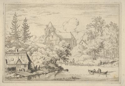 Tynnyrit ja lankut joen takaosassa, 1600-luku. tekijältä Allart van Everdingen