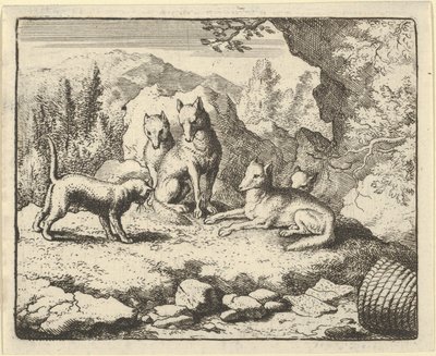 Kissa kutsuu Renardin tuomioistuimen eteen, 1650-75. tekijältä Allart van Everdingen