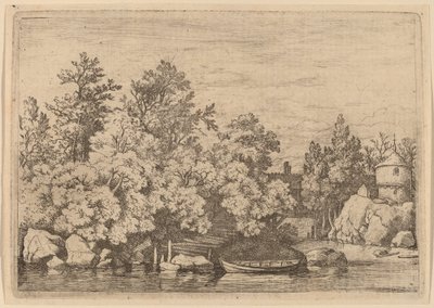 Cudgel Dam ja Covered Bridge, luultavasti n. 16451656. tekijältä Allart van Everdingen