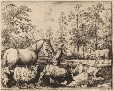 Hevonen ja polttarit, luultavasti n. 16451656. tekijältä Allart van Everdingen