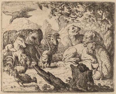 Leijona julistaa rauhan, luultavasti n. 16451656. tekijältä Allart van Everdingen