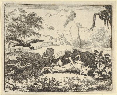 Renardin vastaisen rikollisen kanteen lukeminen, 1650-75. tekijältä Allart van Everdingen