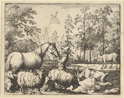 Tarina hevosesta, joka haluaa kostaa polttarit, 1650-75. tekijältä Allart van Everdingen
