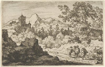 Kolme miestä ja portteri, 1600-luku. tekijältä Allart van Everdingen