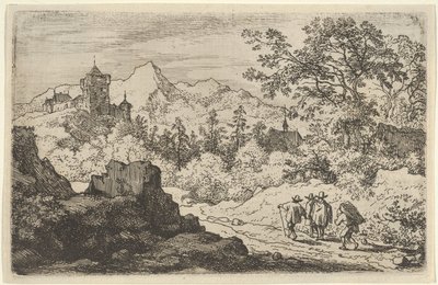 Kolme miestä ja portteri, 1600-luku. tekijältä Allart van Everdingen