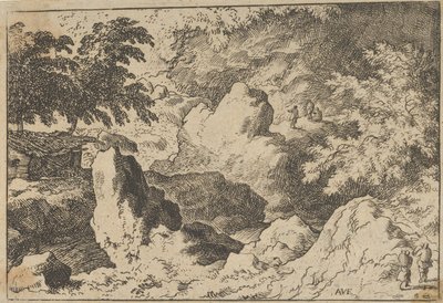 Kolme miestä kalliolla, 1600-luku. tekijältä Allart van Everdingen