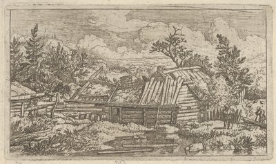 Kaksi palkkia kellumassa vedessä, 1600-luku. tekijältä Allart van Everdingen