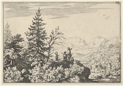 aKaksi miestä kukkulalla, 1600-luku. tekijältä Allart van Everdingen