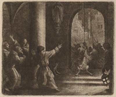Susi ja luostarin kello, luultavasti n. 16451656. tekijältä Allart van Everdingen