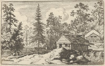 Nainen katselee venettä, 1600-luku. tekijältä Allart van Everdingen