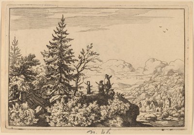 Kaksi miestä kukkulalla, luultavasti n. 16451656. tekijältä Allart van Everdingen