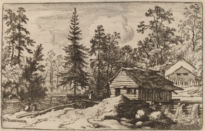 Nainen jokimaisemassa katsomassa kohti venettä, luultavasti n. 16451656. tekijältä Allart van Everdingen