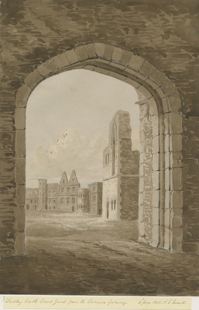 Dudley Castle - The Keep: punaseepiapiirros, 8.6.1843 tekijältä Allen Edward Everitt