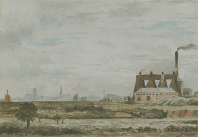 Wolverhampton - South View: akvarellimaalaus ja [c 1830] tekijältä Allen Edward Everitt