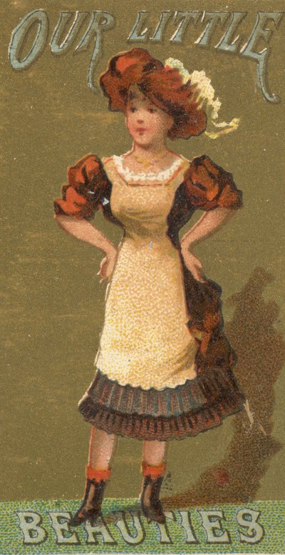 Tytöt ja lapset -sarjasta N58, joka mainostaa Pienet kaunottaremme savukkeita kaikille..., 1887. tekijältä Allen and Ginter