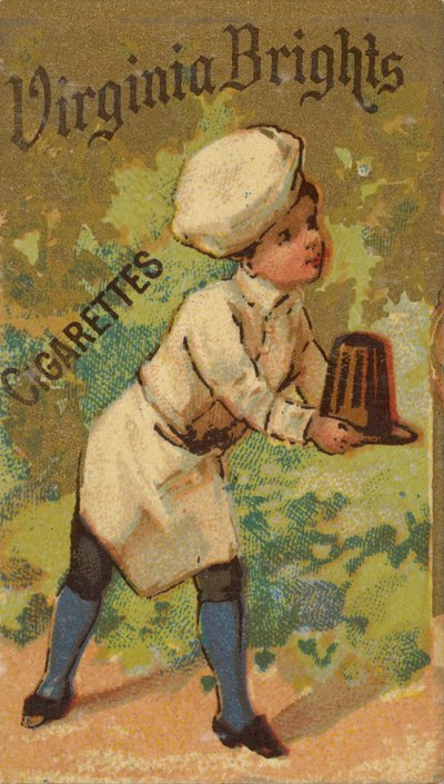 Tytöt ja lapset -sarjasta N64, joka mainostaa Virginia Brights -savukkeita Allenille &..., 1886. tekijältä Allen and Ginter