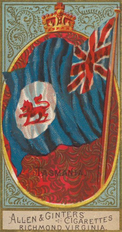 Tasmania, Flags of All Nations, sarja 2 N10 Allen & Ginter Cigarettes Brandsille, ..., 1890. tekijältä Allen and Ginter