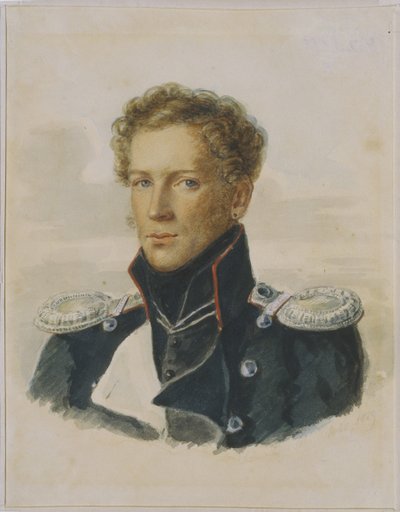 Sergei Lanskoy 1789-1832, ritarikaartin upseeri, 1829 tekijältä Alois Gustav Rockstuhl