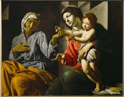 Pyhä Maria lapsen kanssa ja Pyhä Anna (maalaus kankaalle) tekijältä Alonso Cano