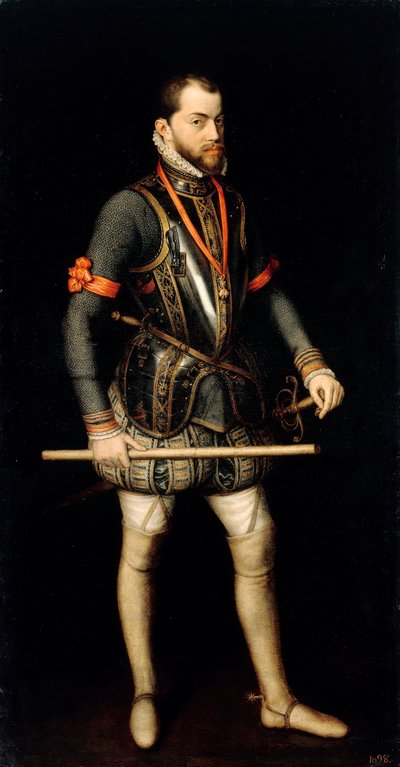 ""Espanjan kuninkaan Filip II (1527-1598) muotokuva" (Espanjan ja Portugalin kuninkaan Philip II:n (1527-1598) muotokuva) Alonso Sanchez Coellon (1531-1588) maalaus Öljy kankaalle Koko 187x100 cm Staatliche Museen, Berliini tekijältä Alonso Sánchez Coello