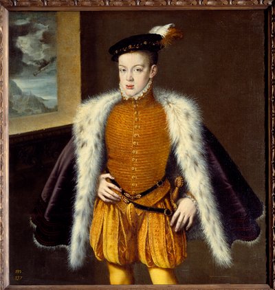 Prinssi Don Carlosin (1545-1568) muotokuva Philip II:n pojasta. Alonso Sanchez Coellon (1531-1588) maalaus Ec. Esp. tekijältä Alonso Sánchez Coello