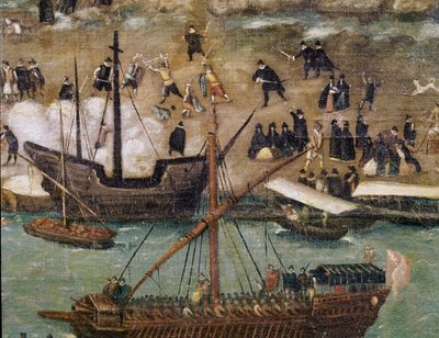Sevillan kaupunki, yksityiskohtaisesti satama (maalaus, 1500-luvun loppu) tekijältä Alonso Sánchez Coello